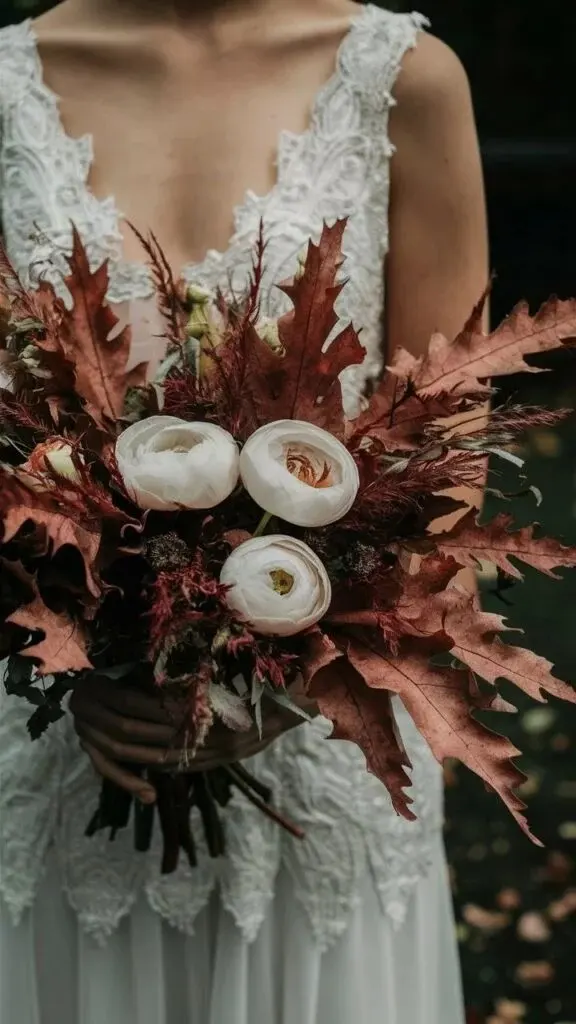 3. ranunculus-bride-bouquet-with-dried-leaves